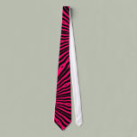Black & Hot Pink Zebra pattern Mens Tie