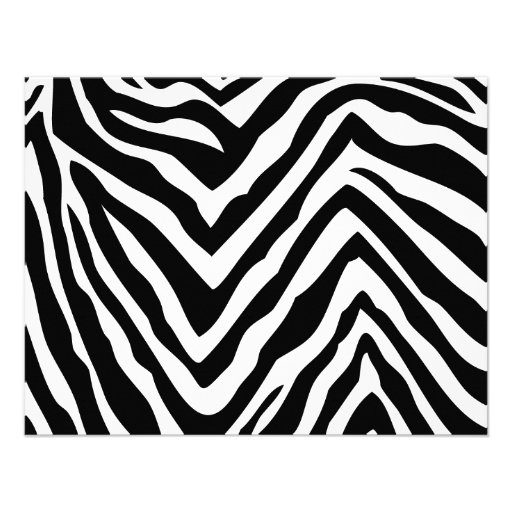 Black & Hot Pink Zebra Stripes Flat Note Cards