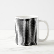 Black Houndstooth Coffee Mugs