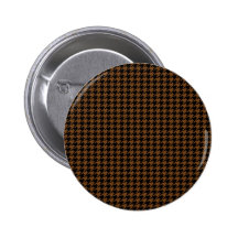 Black Houndstooth on Brown Button