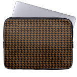 Black Houndstooth on Brown laptop sleeves