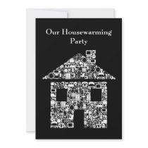 Black House Home Housewarming Party Invitation