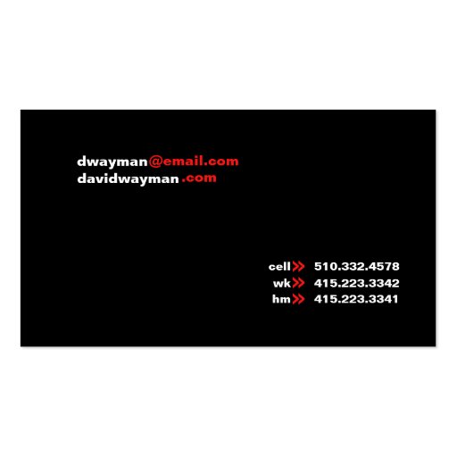 Black iii business card template (back side)