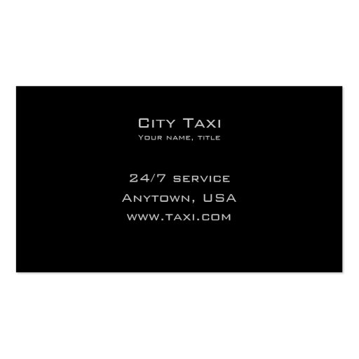 Black In Metal Gradient City Taxi Service Card Business Card Template (back side)