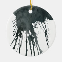 Black Ink Christmas Ornaments
