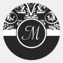 Black Insignia Monogram Envelope Seal Sticker