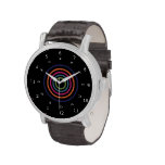 black inverted face with colorful rings watches