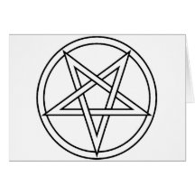 Black Inverted Pentacle Greeting Card
