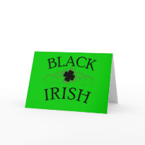 Black Irish Tshirt for St. Patrick's Day Greeting Cards