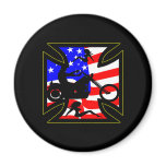 Black Iron Cross Flag Chopper Girls magnets
