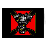 Black Iron Cross Hd Mc Engine Greeting Card
