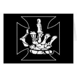 Black Iron Cross Middle Finger Greeting Cards