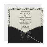 Black Ivory Cream Damask Wedding Invites