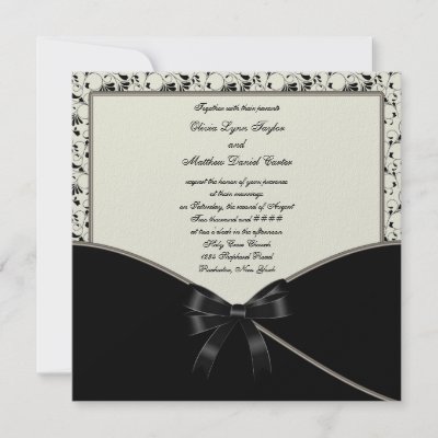 Black ivory damask wedding