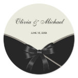 Black Ivory Cream Wedding Favor Label Stickers