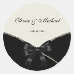 Black Ivory Cream Wedding Favor Label Stickers
