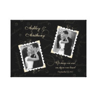 Black Ivory Wedding Photo Wrapped Canvas Print wrappedcanvas