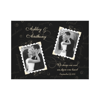 Black Ivory Wedding Photo Wrapped Canvas Print by wasootch