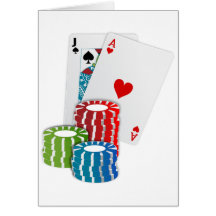 Black Jack Cards With Poker Chips