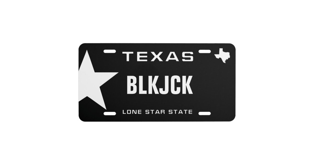 Black Jack Texas License Plate Zazzle