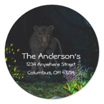 Black Jaguar in the Woods Address Labels stickers