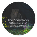 Black Jaguar in the Woods Address Labels Sticker