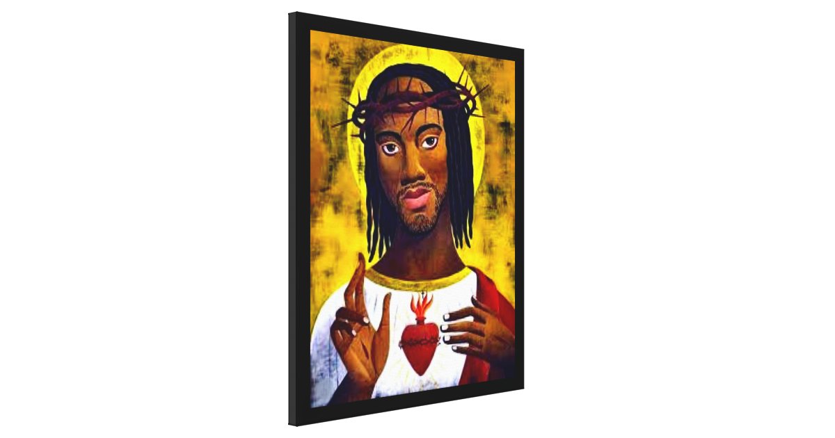 Black Jesus Canvas Print Zazzle