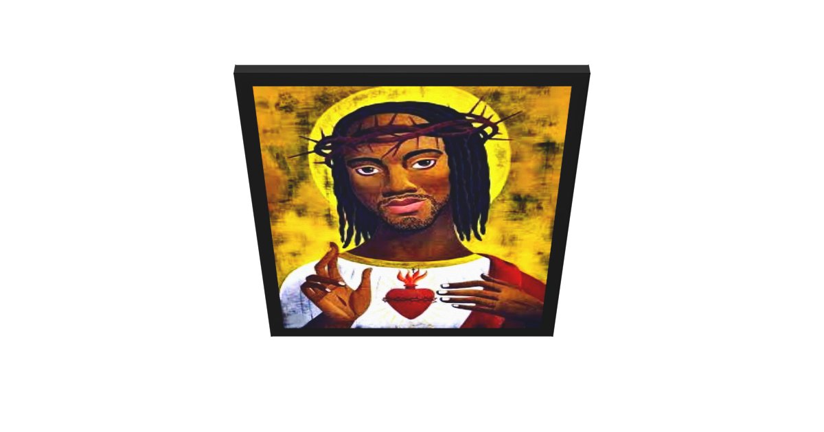 Black Jesus Canvas Print Zazzle