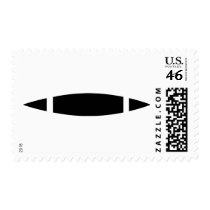black kayak icon postage