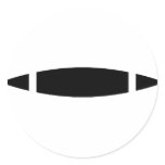 black kayak icon round stickers