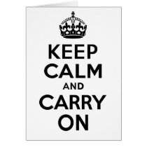 Black Keep Calm And Carry On Best Price Custom Greeting Card