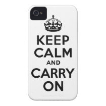Black Keep Calm and Carry On Case-Mate Case Iphone 4 Covers