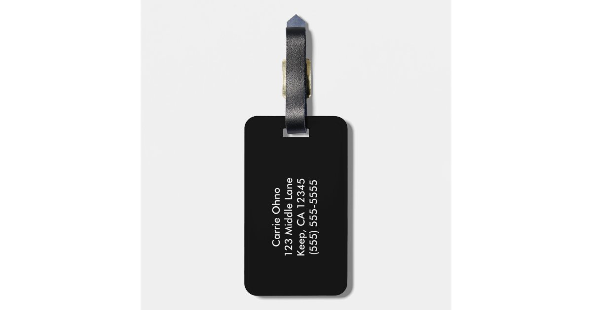Black Keep Calm and Carry On Luggage Tag Zazzle