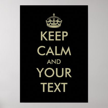 Black keep calm poster template | Customizable