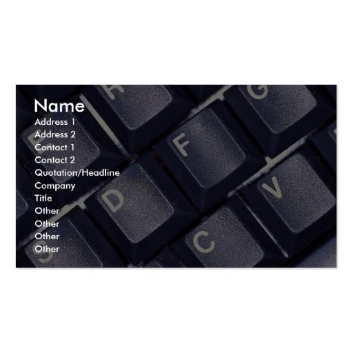 Black keyboard texture business card (front side)