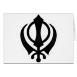Black Khanda Greeting Card