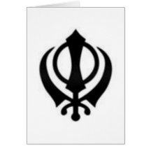 Black Khanda Greeting Cards