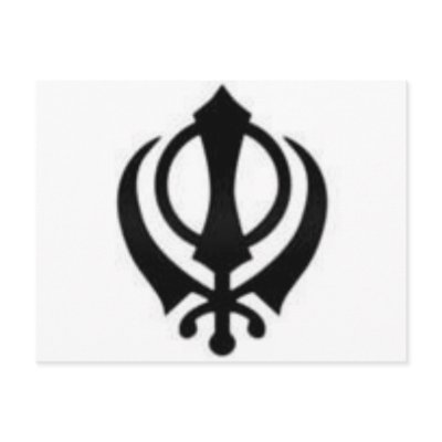 Black Khanda Post Card by Gorasikh