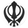 Black Khanda Round Stickers