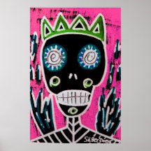 Black King Sugar Skull Angel Poster