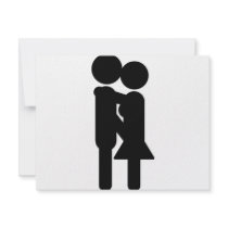 black kissing love icon invitations