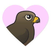 Black Kite Heart Stickers