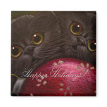 BLACK KITTEN CATS - HOLIDAY Magnet