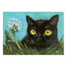 Black kitty ACEO prints Business Card Template