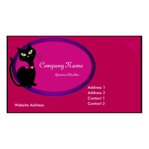 Black Kitty Cat Business Card (front side)