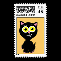 Black Kitty Postage postage by Rajee1 Black Kitty Postage postage