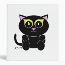 Black Kitty Vinyl Binder