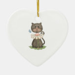 Black Kitty w/ Flower Ornaments