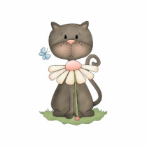 Black Kitty w/ Flower Photo Cut Outs