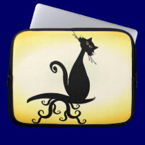 Black Kitty Watching You electronics sleeves